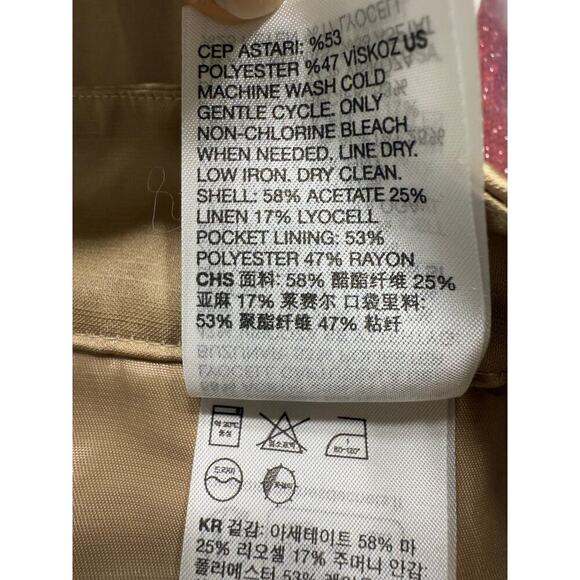 ATELIER & Other Stories Womens Straight Tailored Trousers Size US 4/ EUR 34 Gold - Picture 8 of 10